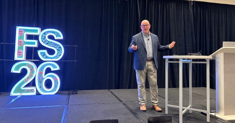 David Portalatin of Circana speaks in June at CSP’s Foodservice Forum in Schaumburg, Illinois.